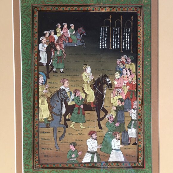 Marriage of Dara Shikoh Indian Mughal Framed Painting - Picture 3 of 9